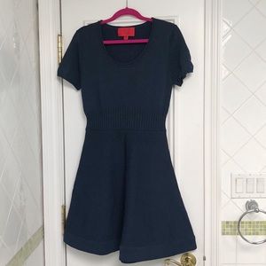 Z Spoke Zac Posen Navy Knit Ribbed Dress